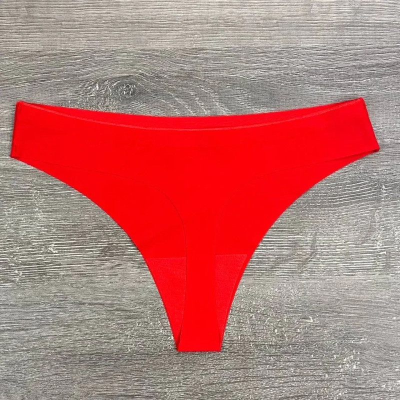 Гладкі безшовні трусики стрінги LuLoLa 2XL, Чорний