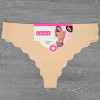 Жіночі безшовні гладкі трусики бразиліана LuLoLa L, Світло-бежевий