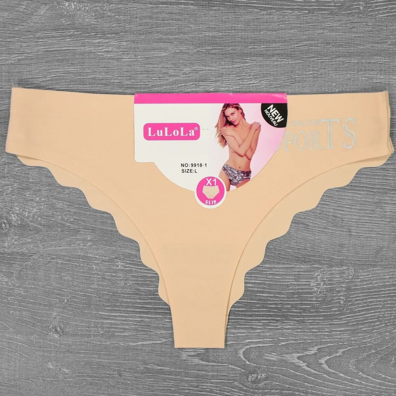 Жіночі безшовні гладкі трусики бразиліана LuLoLa XL, Сірий
