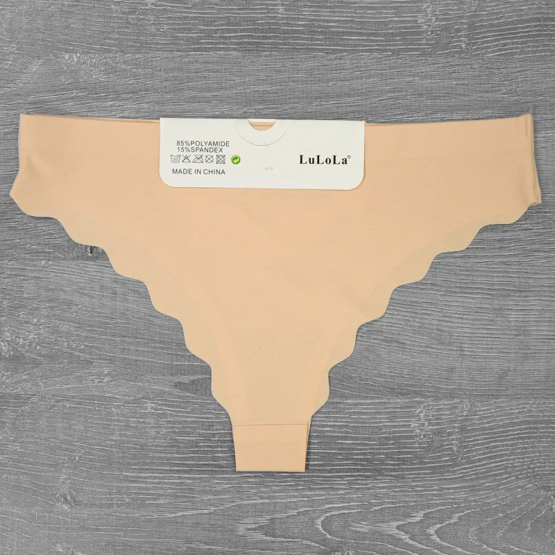 Жіночі безшовні гладкі трусики бразиліана LuLoLa XXL, Сірий