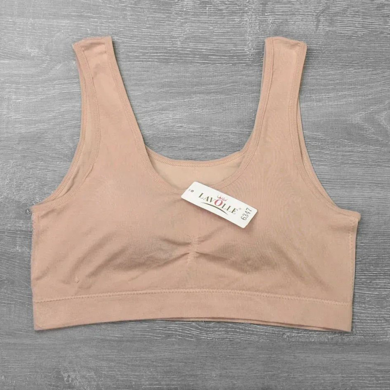 Топ жіночий базовий на широких бретелях Бежевий