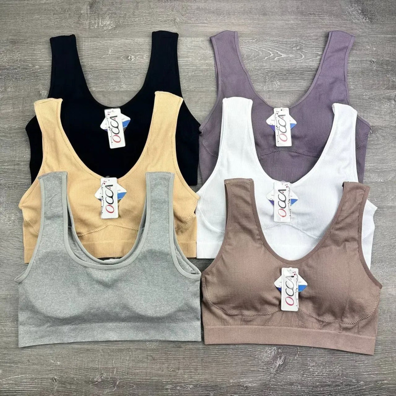 Топ жіночий на широких бретелях у рубчик Сірий