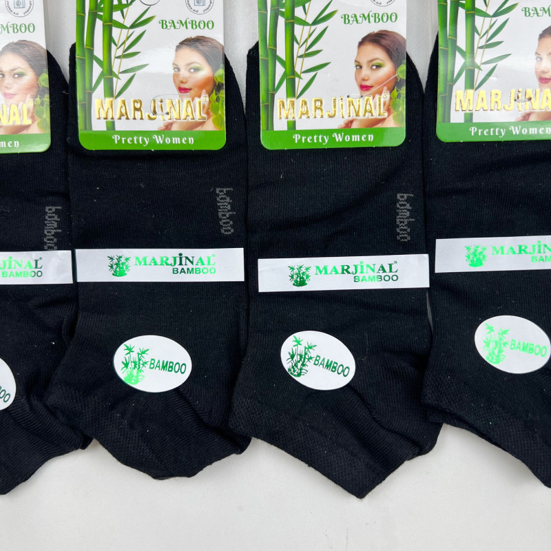 Короткі жіночі бамбукові шкарпетки Marjinal Туреччина (чорні)