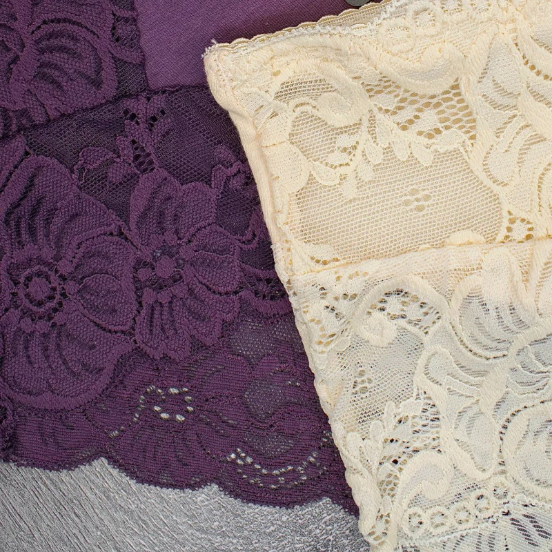 Жіночі бавовняні труси сліп з мереживом середня посадка Biweier (великі розміри) 2XL