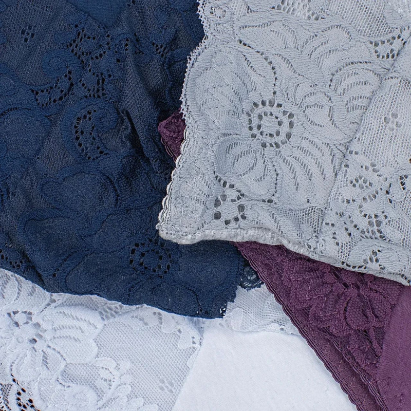 Жіночі бавовняні труси сліп з мереживом середня посадка Biweier (великі розміри) 3XL