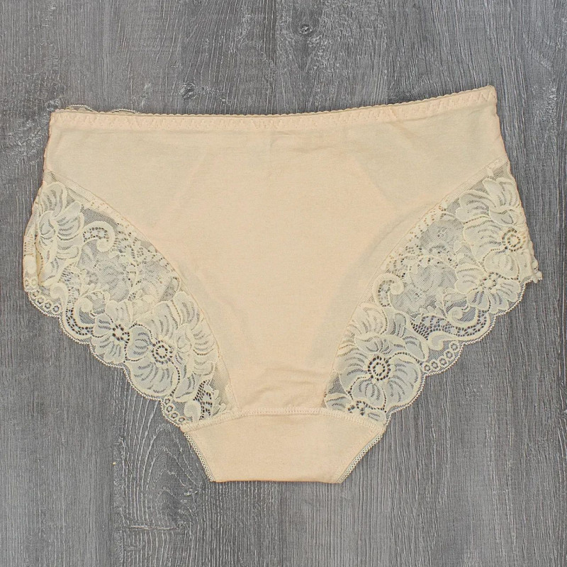 Жіночі бавовняні труси сліп з мереживом середня посадка Biweier (великі розміри) 3XL