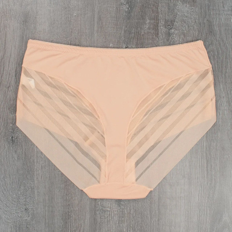 Гладкі безшовні труси сліпи з декоративною прозорою сіточкою (великі розміри) Occa 5XL
