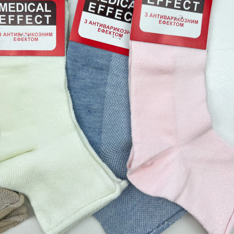 Жіночі літні шкарпетки без резинки з сіткою Medical Effect 12 пар