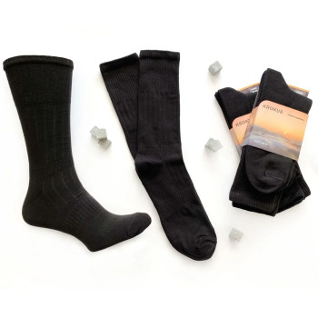 Трекінгові високі термо чоловічі демісезонні шкарпетки колір чорний Krokus