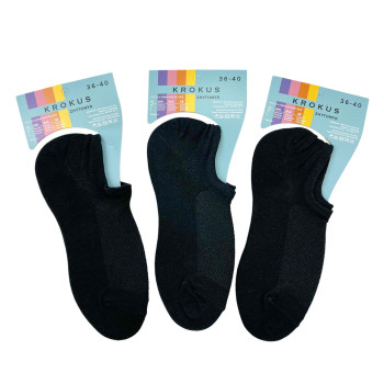 Сліди жіночі з сіткою бавовняні Krokus (чорний)