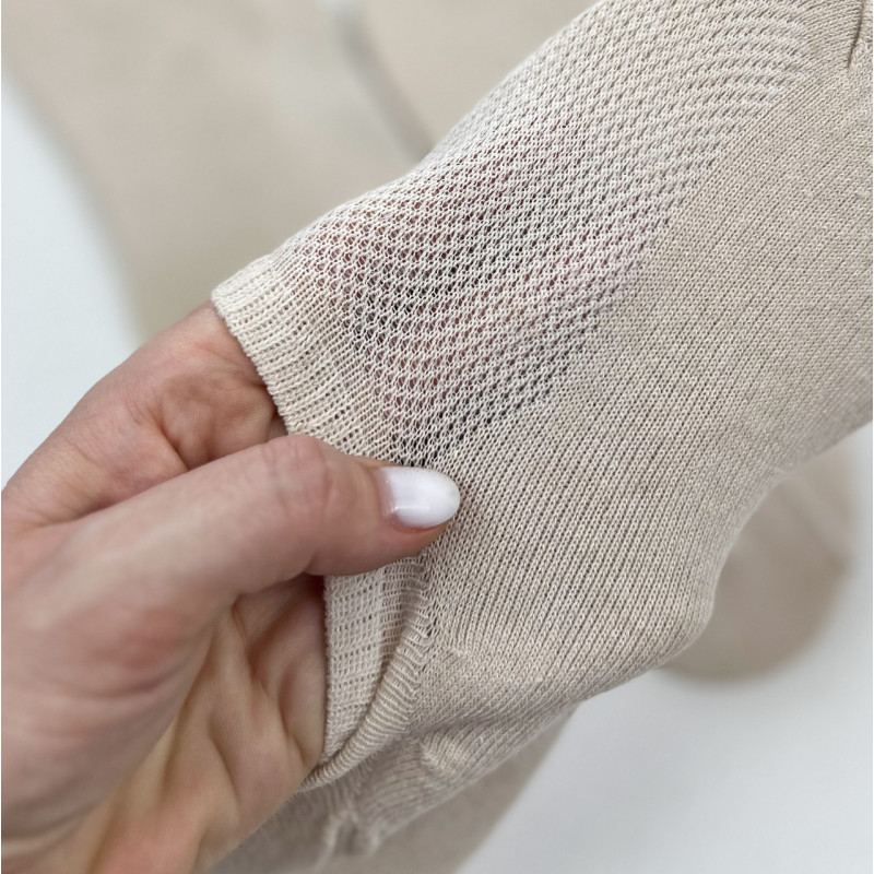 Сліди жіночі з сіткою бавовняні Krokus (бежевий)