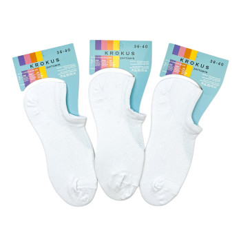 Сліди жіночі з сіткою бавовняні Krokus (білий)