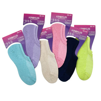 Сліди жіночі з сіткою бавовняні Krokus (кольорове асорті)