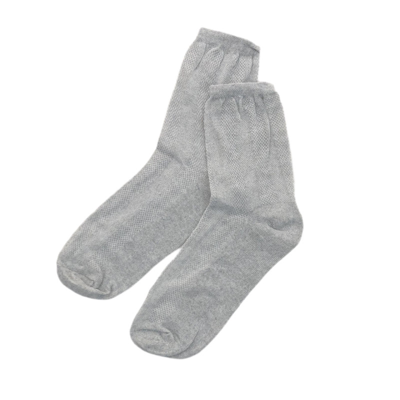 Тонкі льняні чоловічі високі шкарпетки з сіткою Дукат (світло-сірий) 12 пар