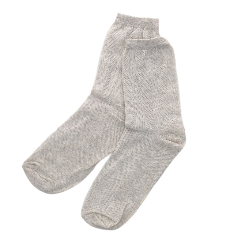 Тонкі льняні чоловічі високі шкарпетки з сіткою Дукат (бежевий) 12 пар