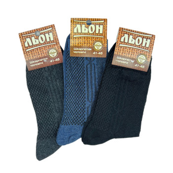 Тонкі льняні чоловічі високі шкарпетки з сіткою (12 пар)