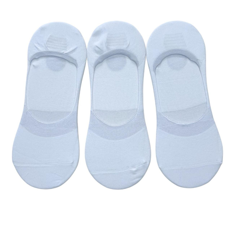 Слідки чоловічі бавовняні білі з силіконом DMDBS