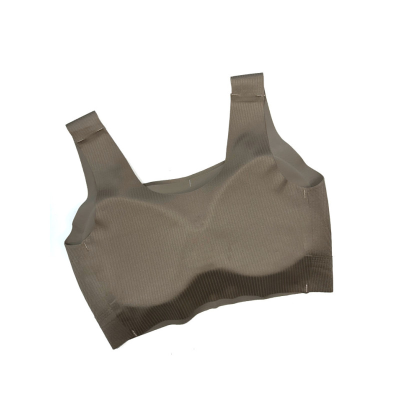 Безшовний топ в рубчик на широких бретелях Beisdanna Чорний