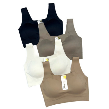 Безшовний топ в рубчик на широких бретелях Beisdanna Чорний