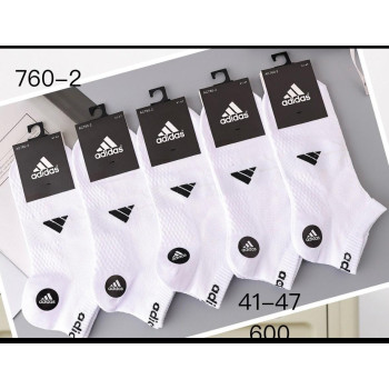 Короткі чоловічі спортивні шкарпетки білі в сітку Adidas
