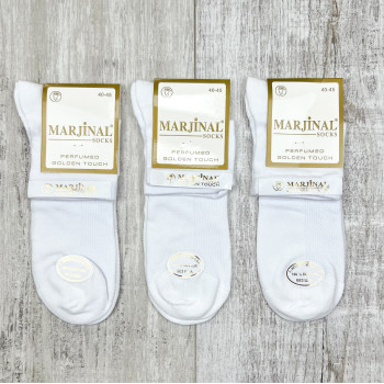 Чоловічі безшовні середні шкарпетки сітка білі Marjinal Туреччина
