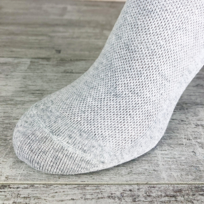 Чоловічі медичні шкарпетки сітка без гумки світло-сірі Krokus, 90% бавовна, розмір 41–45, упаковка 12 пар, Україна