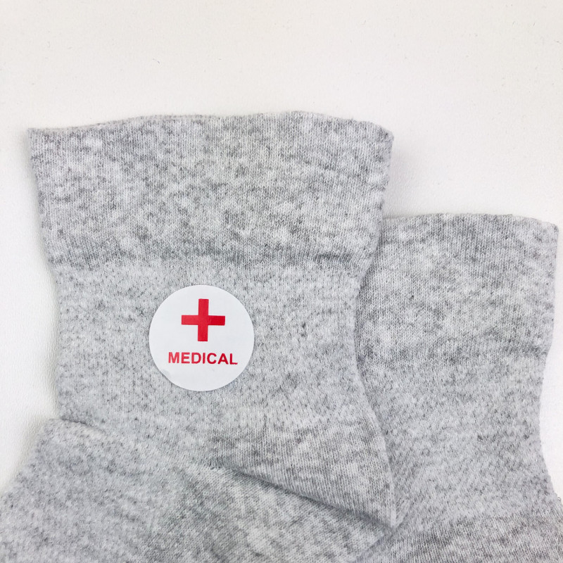 Чоловічі медичні шкарпетки сітка без гумки світло-сірі Krokus, 90% бавовна, розмір 41–45, упаковка 12 пар, Україна