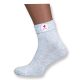 Чоловічі медичні шкарпетки сітка без гумки світло-сірі Krokus, 90% бавовна, розмір 41–45, упаковка 12 пар, Україна