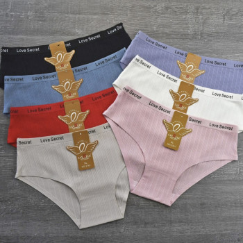 Жіночі труси сліп з написом на резинці Love Secret (в рубчик) L, Молочний