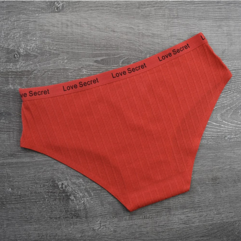 Жіночі труси сліп з написом на резинці Love Secret (в рубчик) L, Червоний