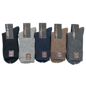 Медичні чоловічі шерстяні шкарпетки з ослабленою резинкою Корона (рубчик)
