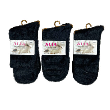 Жіночі норкові теплі шкарпетки чорні Alia