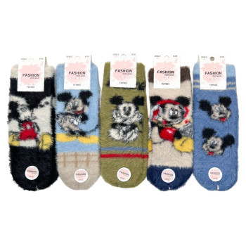 Норкові дитячі шкарпетки з міккі маусом Fashion 8-10