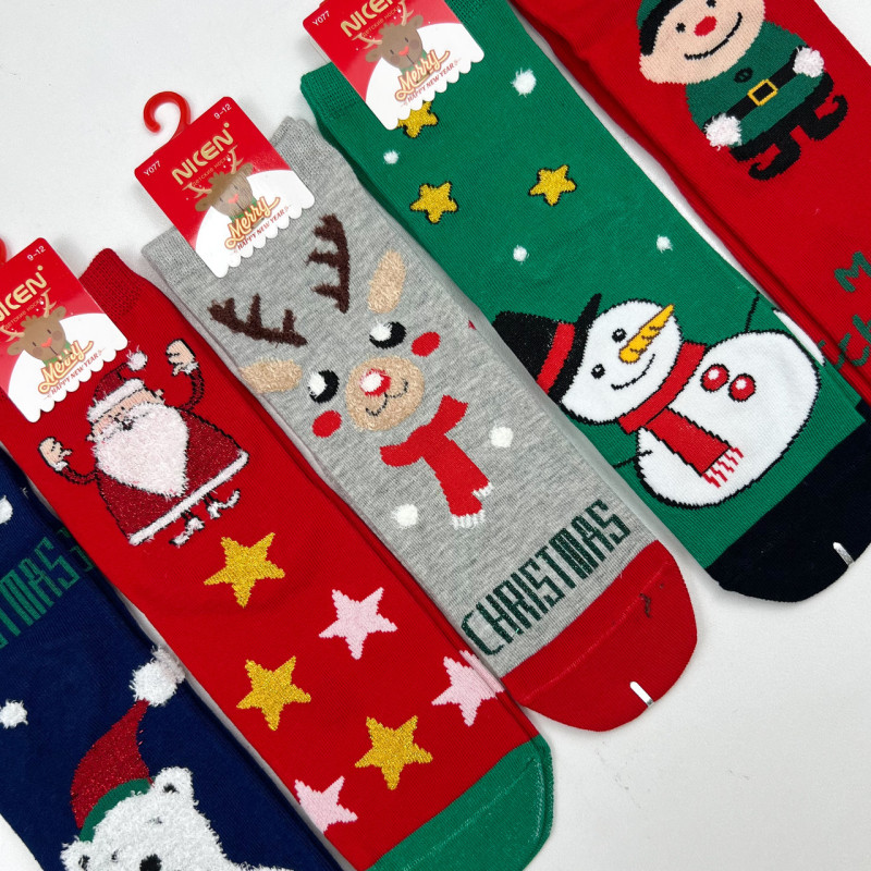Дитячі новорічні яскраві шкарпетки Nicen 9-12