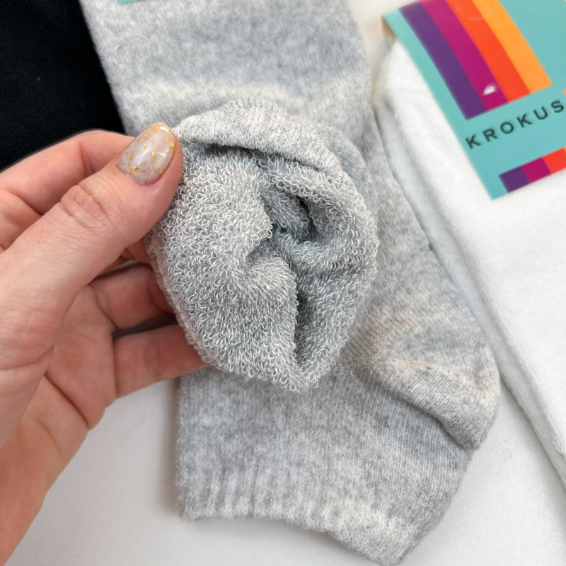 Махрові жіночі короткі шкарпетки Krokus Білий