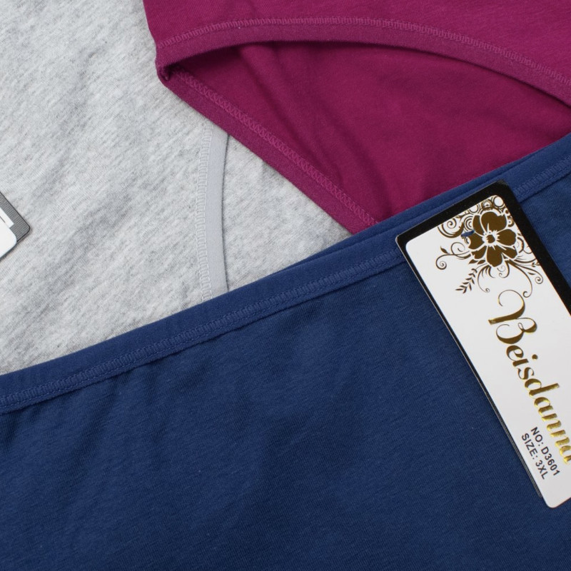 Жіночі бавовняні однотонні труси сліпи Beisdana (великі розміри) Бежевий, 2XL