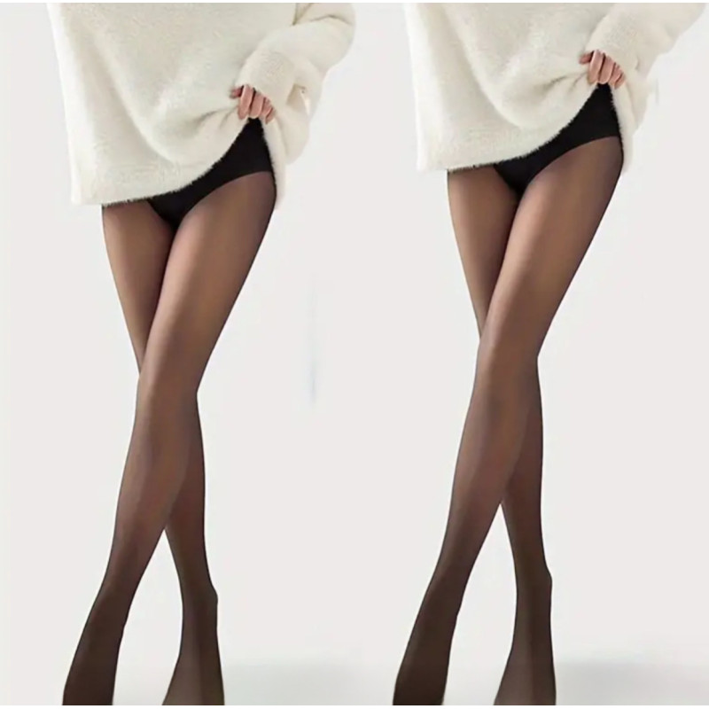 Жіночі теплі колготки на хутрі з імітацією капронових з утяжкою Золото, розмір S–XL, Китай