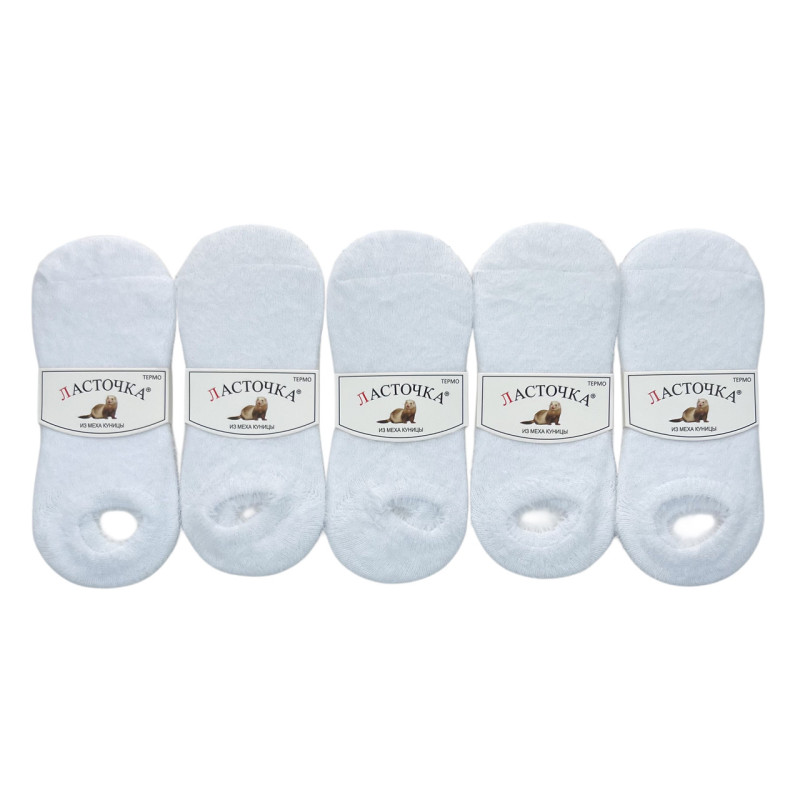 Сліди теплі жіночі з хутра куниці Корона (білий)