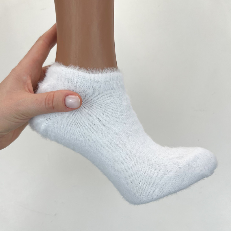 Сліди теплі жіночі з хутра куниці Корона (білий)