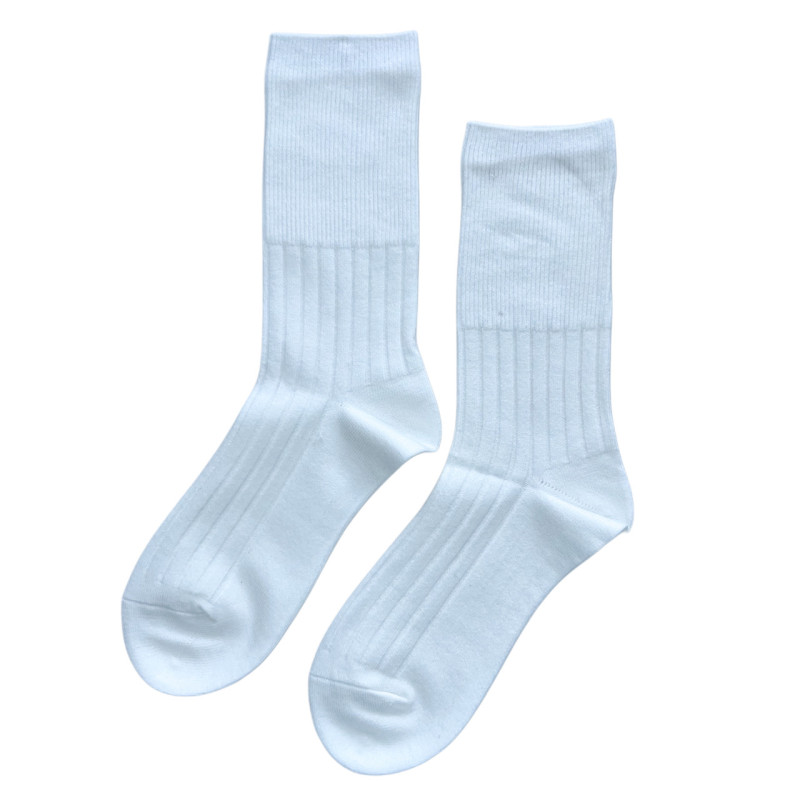 Вовняні високі шкарпетки молочного кольору жіночі (тонкі) Корона