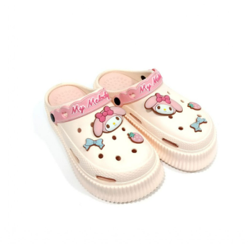 Крокси жіночі на високій платформі з джибітсами бежевий колір 38