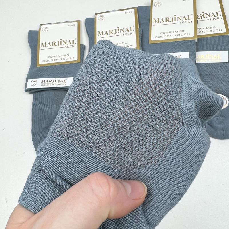 Чоловічі безшовні середні шкарпетки сітка Marjinal Туреччина (світло-сірий)
