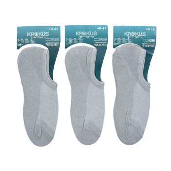 Сліди чоловічі бавовняні з сіточкою Krokus (світло-сірий)