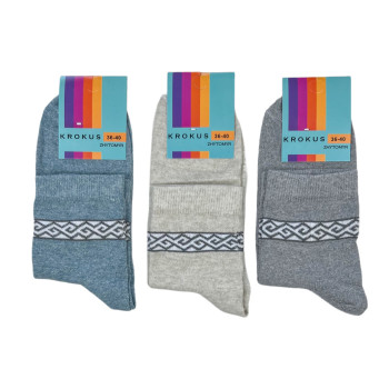 Жіночі бавовняні середні шкарпетки Krokus (орнамент)