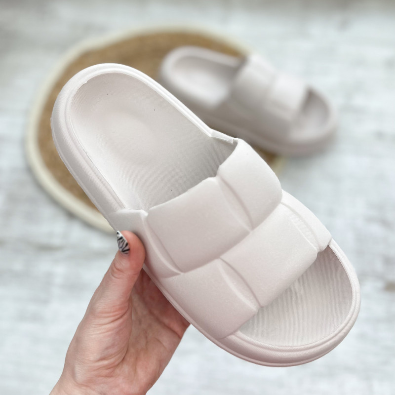 Жіночі гумові капці літні підошва піна (бежевий) 38