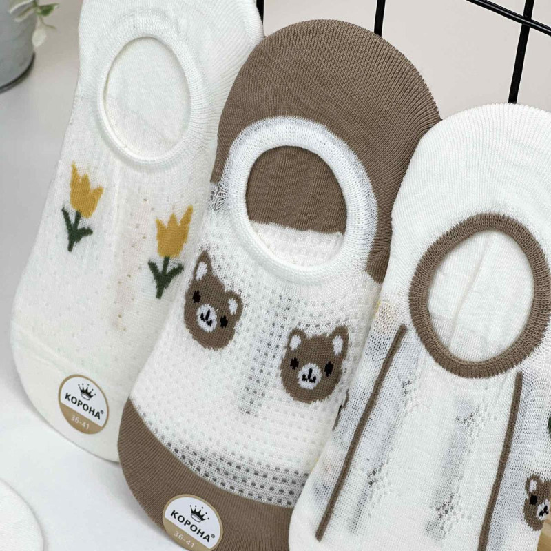 Сліди бавовняні з перфорацією (з силіконом на пʼятці) Корона