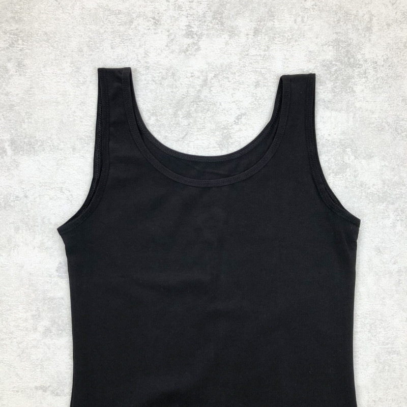 Чорний боді жіночий на широких бретелях (бавовна) Berrak Туреччина L