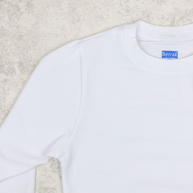 Білий боді жіночий з довгим рукавом (бавовна) Berrak Туреччина L