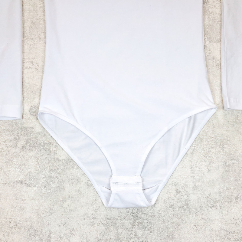 Білий боді жіночий з довгим рукавом (бавовна) Berrak Туреччина L