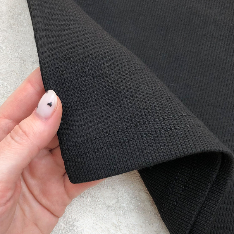 Чорна бавовняна жіноча майка в рубчик Berrak Туреччина L